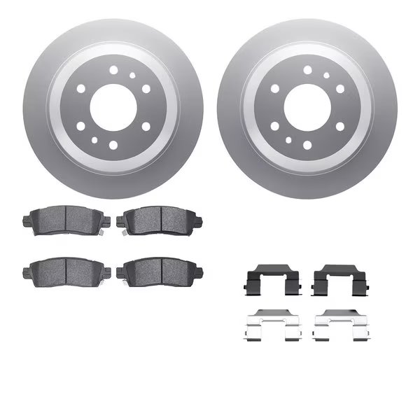 4612-48002, Geospec Rotors with 5000 Euro Ceramic Brake Pads includes Hardware, Silver, Dynamic Friction Co, Mfr#: 4612-48002